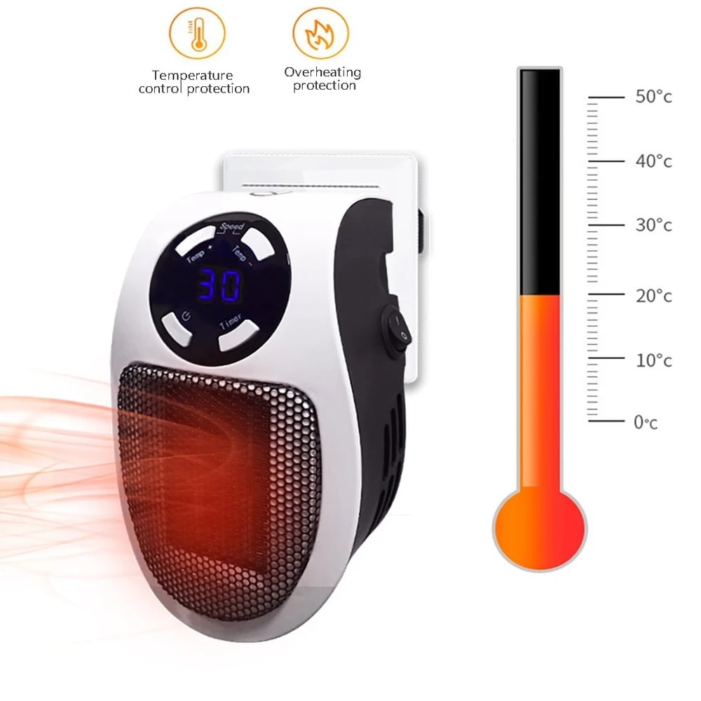 CALENTADOR PORTÁTIL PARA EL HOGAR 500W BLANCO - 7