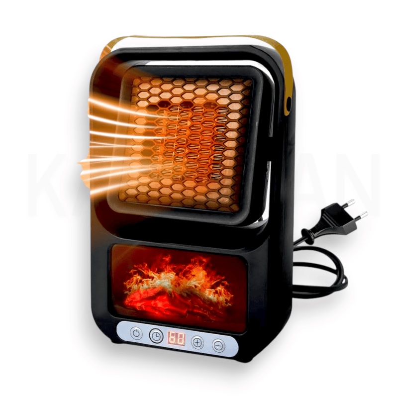 CALEFACTOR PEQUEÑO 500W PARA USO EN INTERIORES CHIMENEA ELÉCTRICA PORTÁTIL X 2 UND - 1