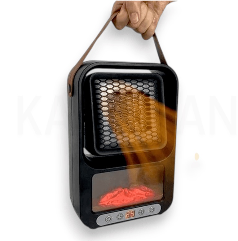 CALEFACTOR PEQUEÑO 500W PARA USO EN INTERIORES CHIMENEA ELÉCTRICA PORTÁTIL X 2 UND - 2