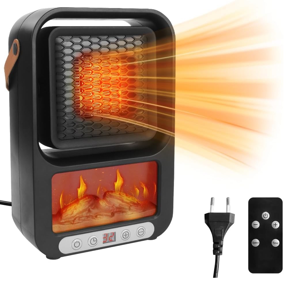 CALEFACTOR PEQUEÑO 500W PARA USO EN INTERIORES CHIMENEA ELÉCTRICA PORTÁTIL X 2 UND - 3