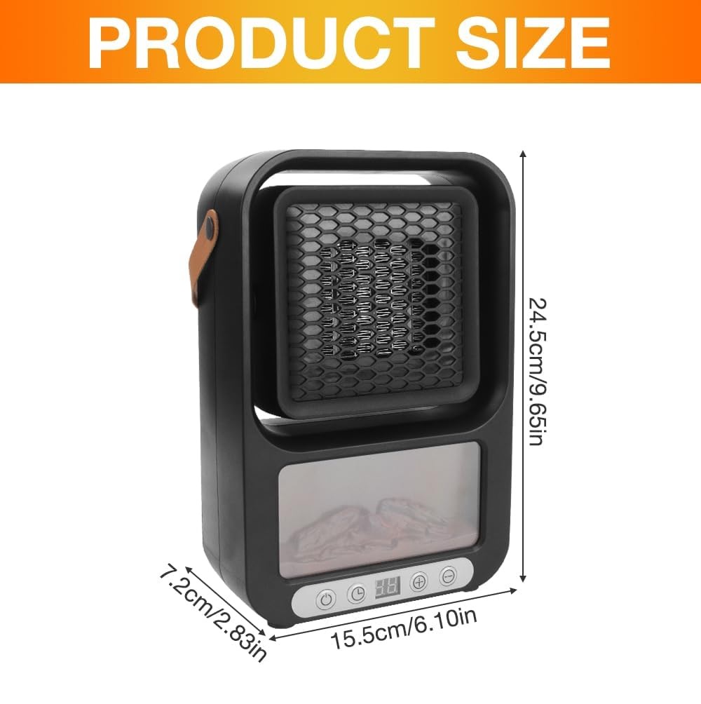 CALEFACTOR PEQUEÑO 500W PARA USO EN INTERIORES CHIMENEA ELÉCTRICA PORTÁTIL X 2 UND - 6