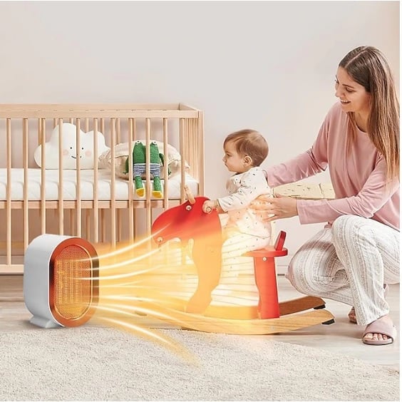 MINI CALENTADOR DE AIRE ELÉCTRICO PORTÁTIL 1200W BLANCO CALEFACTOR X 2 UND - 6