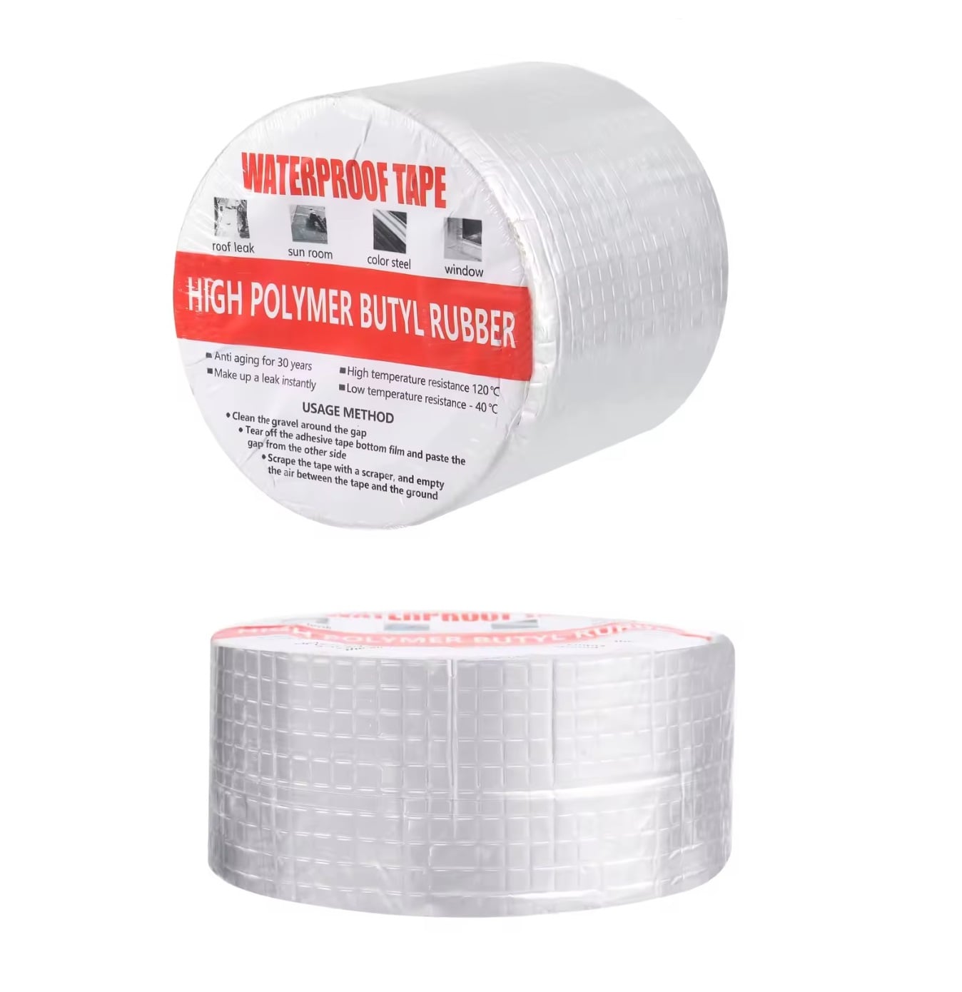 SELLADOR DE CAUCHO BUTÍLICO X 2 PAQ PARA GRIETAS SUPERFICIALES 10 CM X 10 MT CINTA DE REPARACIÓN - 1