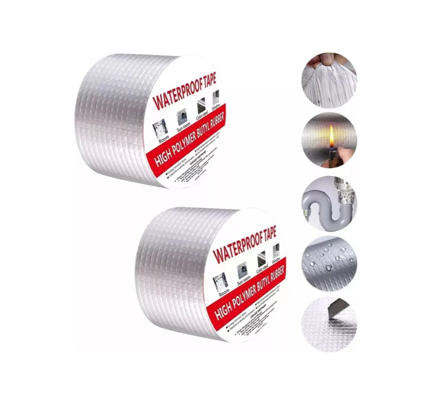 CINTA X 2 PAQ IMPERMEABLE PARA REPARACIÓN DE FUGAS DE AGUA EN TUBERÍAS Y TECHOS 5 CM X 5 MT - 3