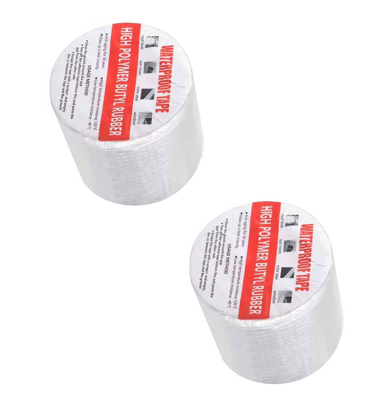CINTA IMPERMEABLE DE BUTILO DE ALUMINIO PARA REPARACIÓN DE TUBERÍAS 10 CM X 10 MT - 3