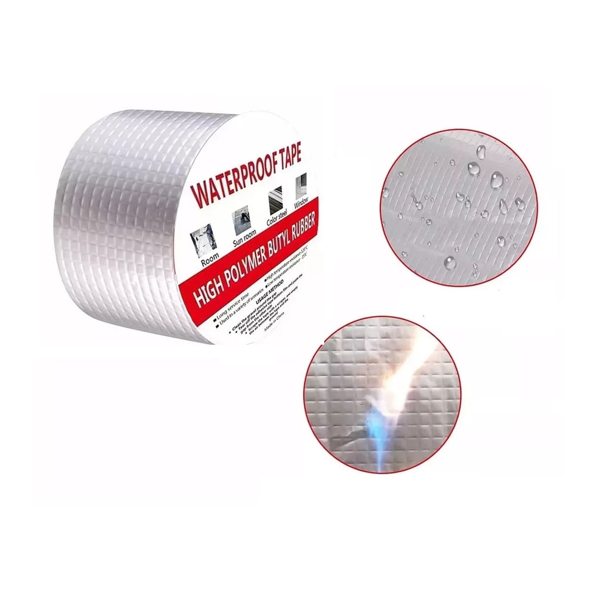CINTA IMPERMEABLE DE BUTILO Y ALUMINIO 5 CM X 5 MT - 1