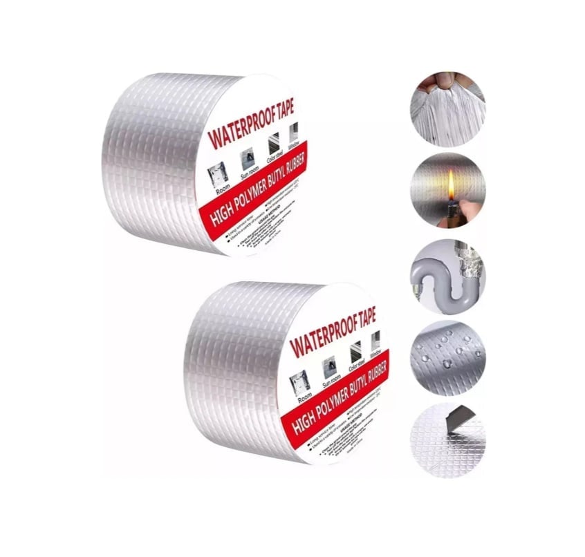 CINTA IMPERMEABLE DE BUTILO Y ALUMINIO 5 CM X 5 MT - 3