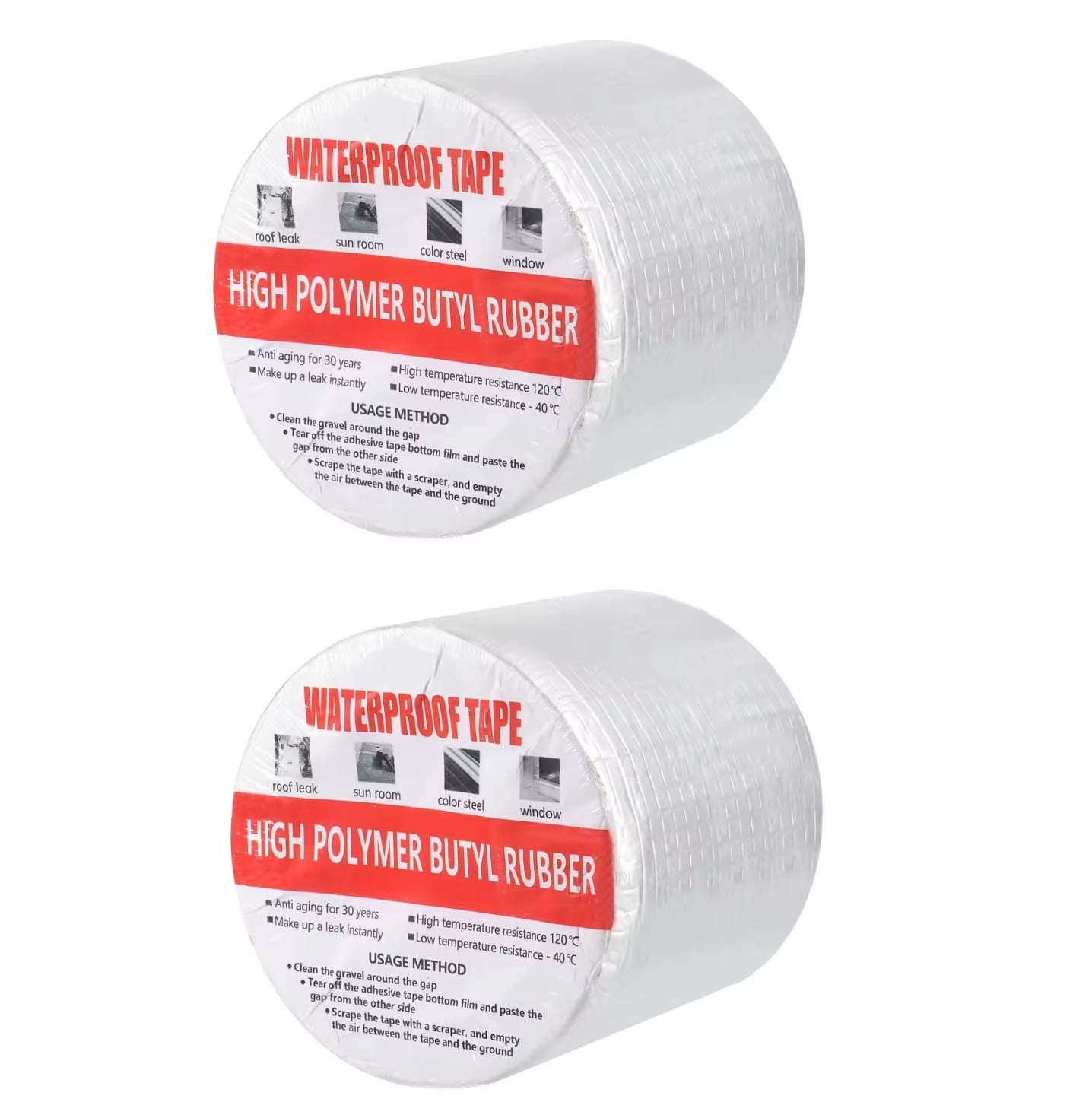 CINTA DE REPARACIÓN X 2 PAQ DE FUGAS MONSTRATE IMPERMEABLE 10 CM X 5 MT PARA TOLDO Y TECHO - 1