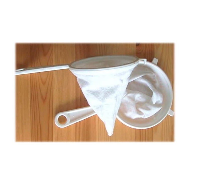 COLADOR FRANELA DE TELA BLANCA DE 19.5 CM LARGO - 5