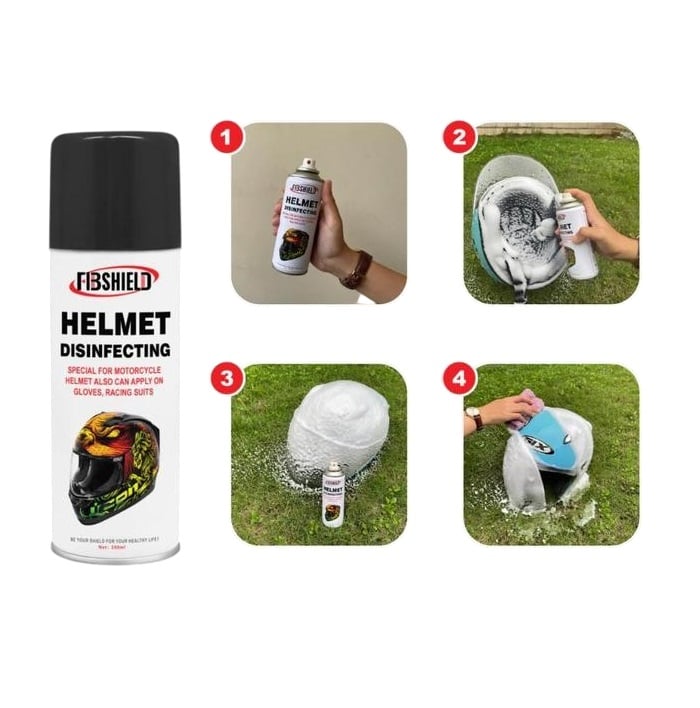 LIMPIADOR DE VISERAS DE CASCOS DE MOTO Y TRAJES DE COMPETICIÓN SPRAY ESPUMOSO - 10