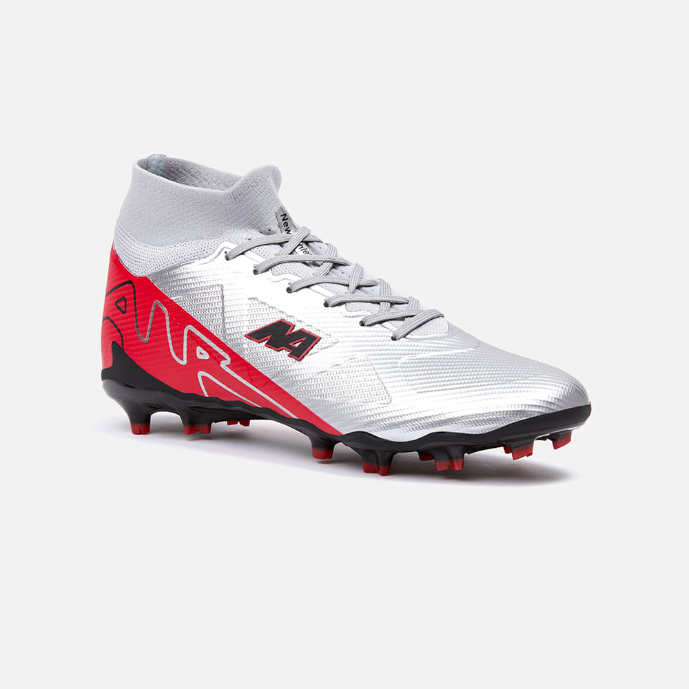 ZAPATILLAS MUJER NEW ATHLETIC FOOTBALL PLATEADO NACAFUT0070J0406 CHUGGU70 CON ROJO JUVENIL - 1