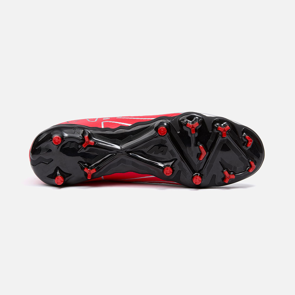 ZAPATILLAS MUJER NEW ATHLETIC FOOTBALL PLATEADO NACAFUT0070J0406 CHUGGU70 CON ROJO JUVENIL - 3