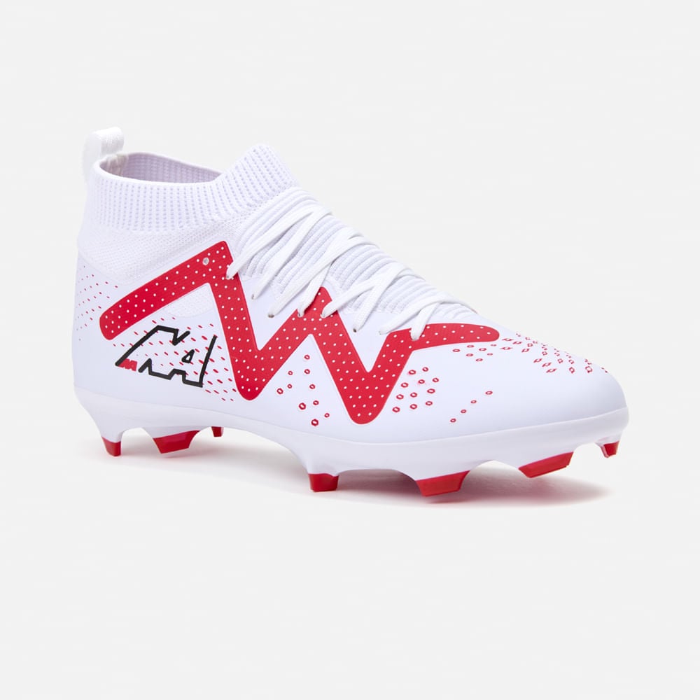 ZAPATILLAS HOMBRE NEW ATHLETIC FOOTBALL BLANCO NACAFUT0095A0106 SLABS95 CON ROJO - 1