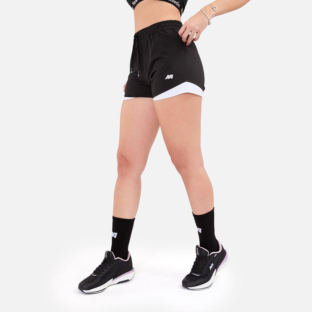 SHORT NEW ATHLETIC HALLEY NEGRO MUJER - 1