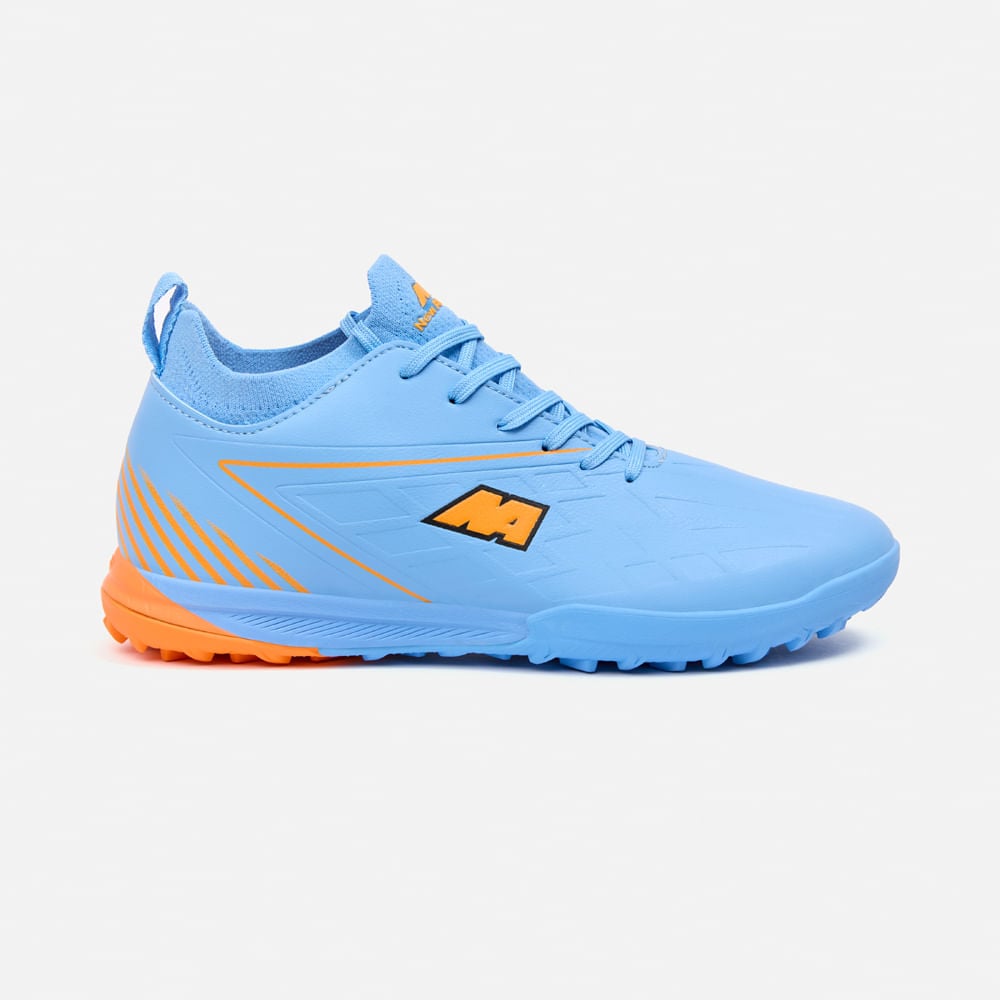 ZAPATILLAS MUJER NEW ATHLETIC FOOTBALL CELESTE NACAFUT0110J1320 FREX110 CON NARANJA JUVENIL - 2