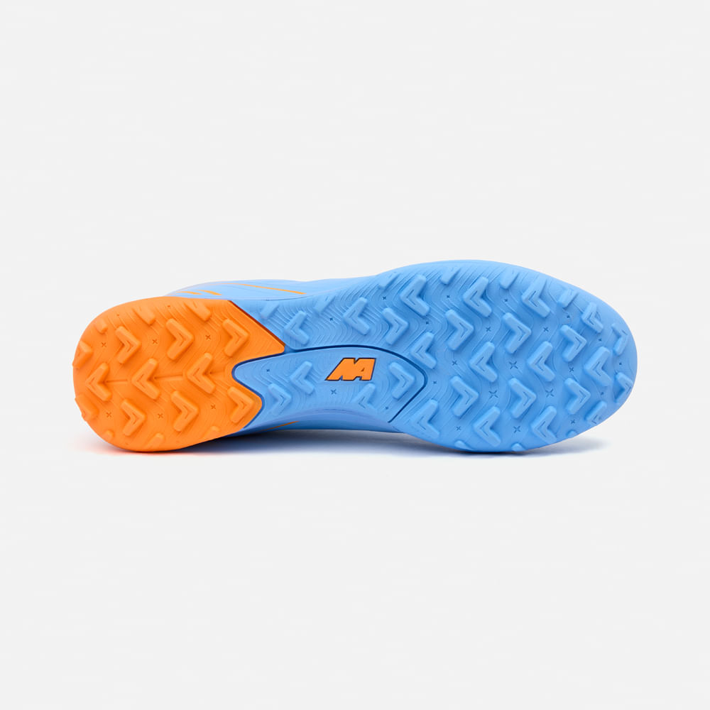 ZAPATILLAS MUJER NEW ATHLETIC FOOTBALL CELESTE NACAFUT0110J1320 FREX110 CON NARANJA JUVENIL - 3