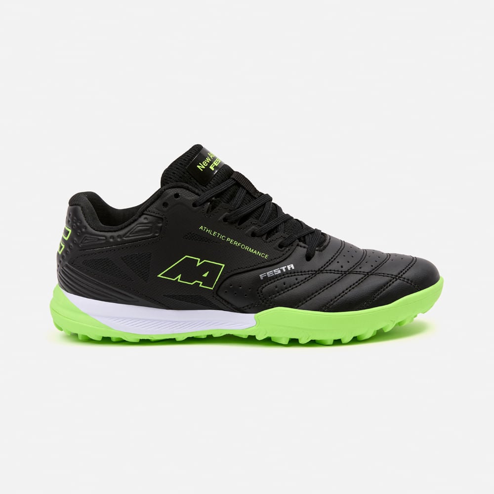 ZAPATILLAS MUJER NEW ATHLETIC FOOTBALL NEGRO NACAFUT0113J0230 FESTA113 CON VERDE NEÓN JUVENIL - 2