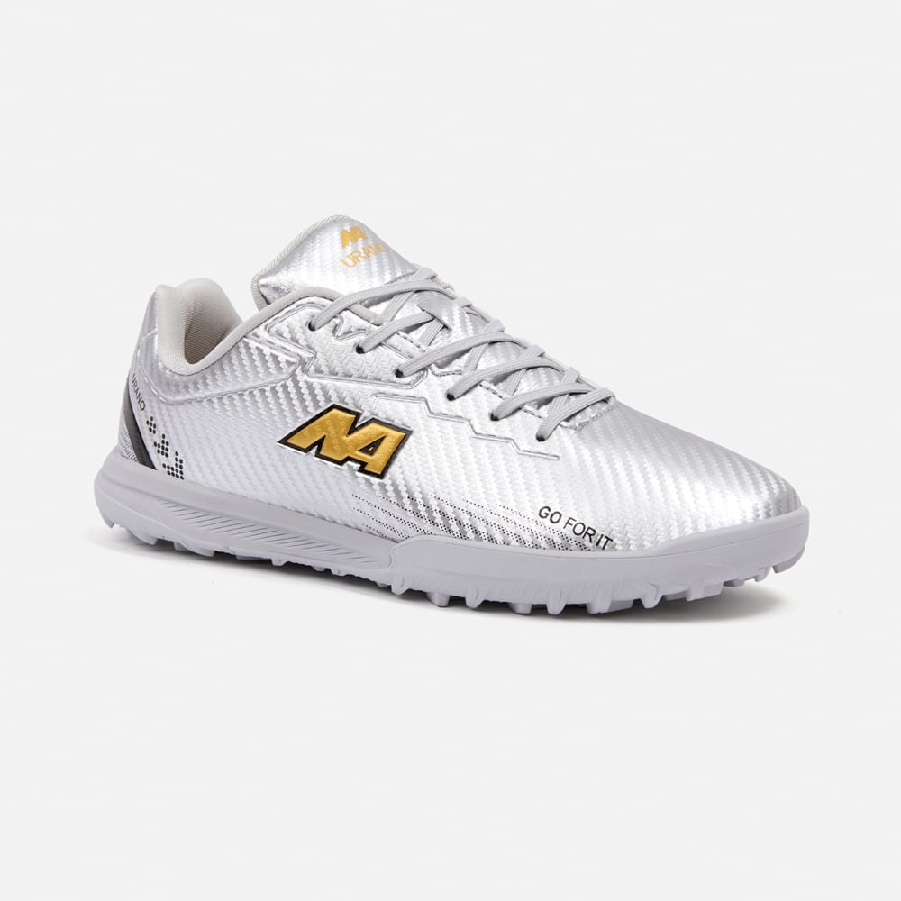 ZAPATILLAS HOMBRE NEW ATHLETIC FOOTBALL PLATEADO NACAFUT0115A2602 URANO115 CON DORADO - 1