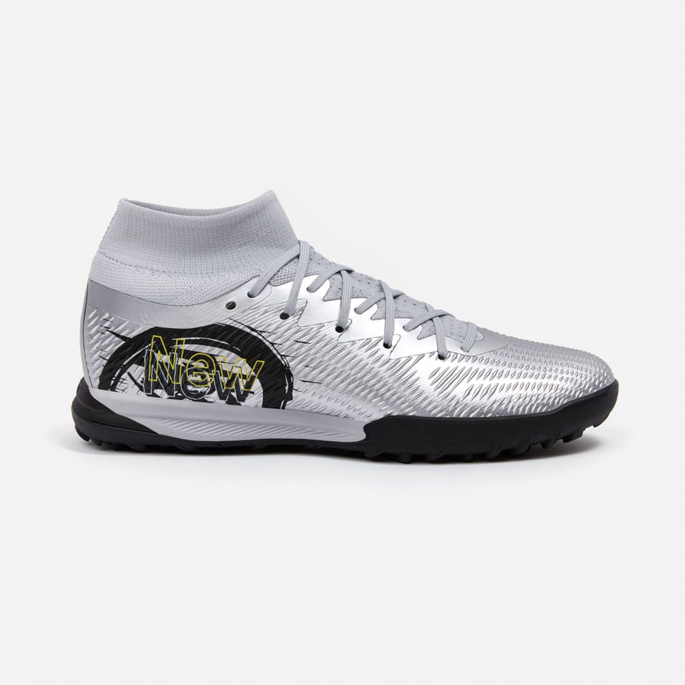 ZAPATILLAS NEW ATHLETIC FOOTBALL VORTEX104 PLATEADO CON NEGRO JUVENIL - 2