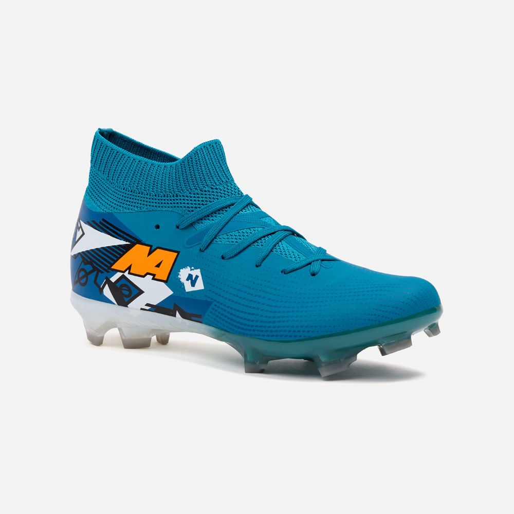 ZAPATILLAS NEW ATHLETIC FOOTBALL SCARPA123 AZULINO CON NARANJA JUVENIL - 1