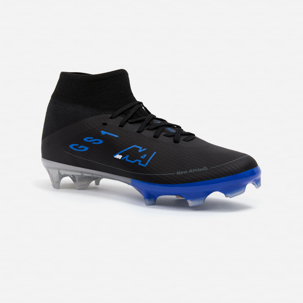 ZAPATILLAS NEW ATHLETIC FOOTBALL GUETS129 NEGRO CON AZUL JUVENIL - 1