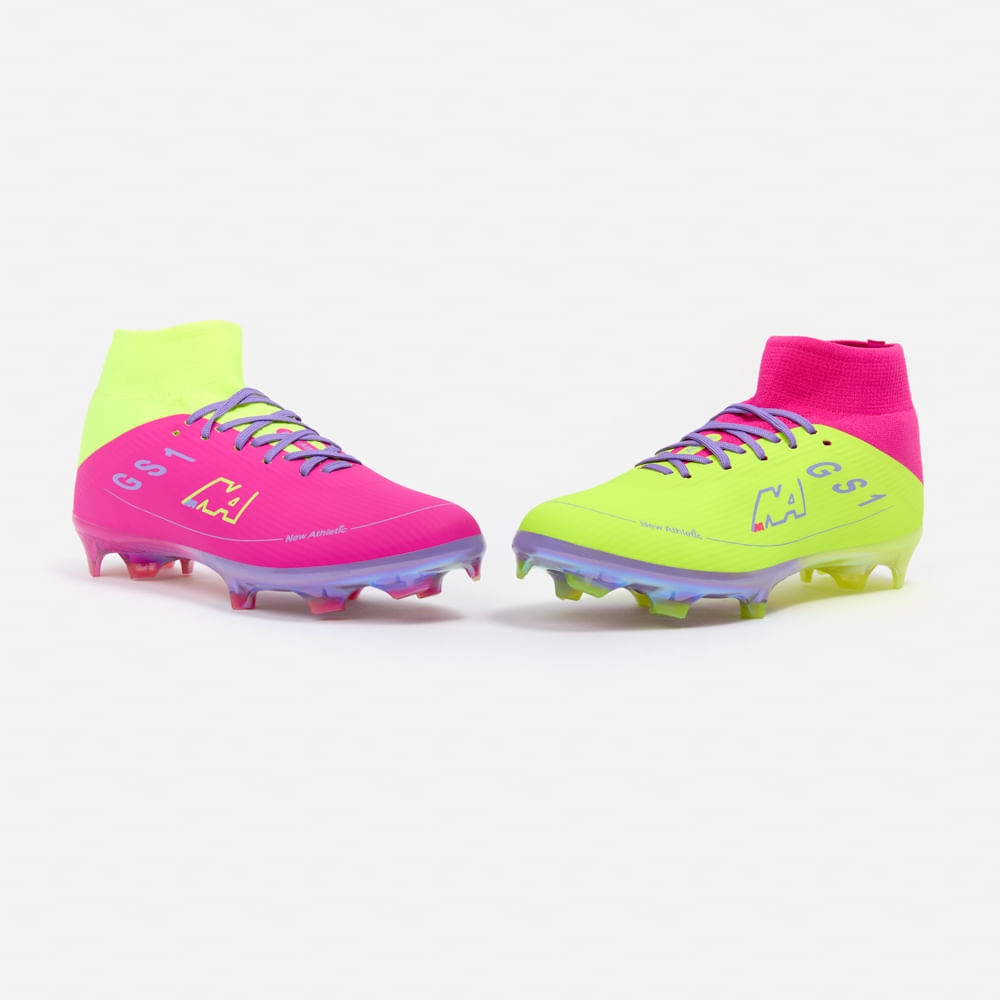 ZAPATILLAS NEW ATHLETIC FOOTBALL GUETS129 FUCSIA CON VERDE NEÓN HOMBRE - 1