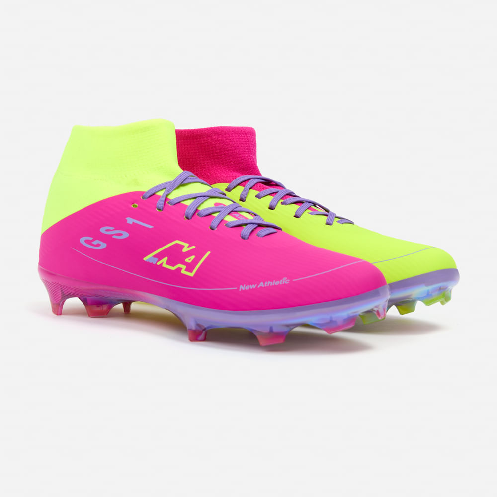 ZAPATILLAS NEW ATHLETIC FOOTBALL GUETS129 FUCSIA CON VERDE NEÓN HOMBRE - 2