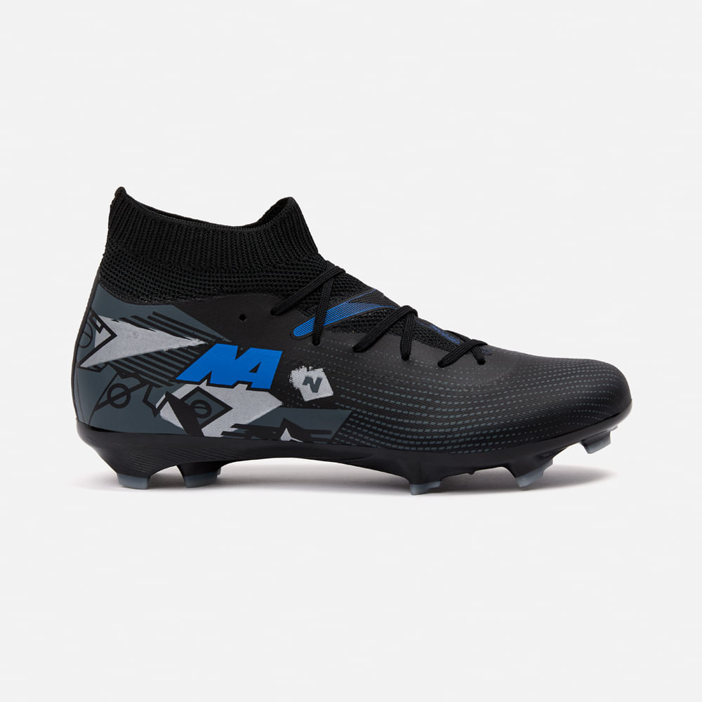 ZAPATILLAS NEW ATHLETIC FOOTBALL SCARPA123 NEGRO CON TURQUESA JUVENIL - 2