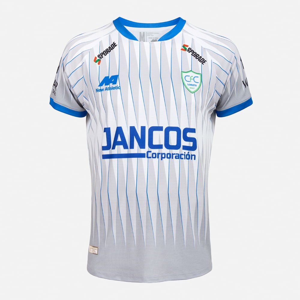CAMISETA COMERCIANTES FC ALTERNA BLANCO CON GRIS HOMBRE - 1