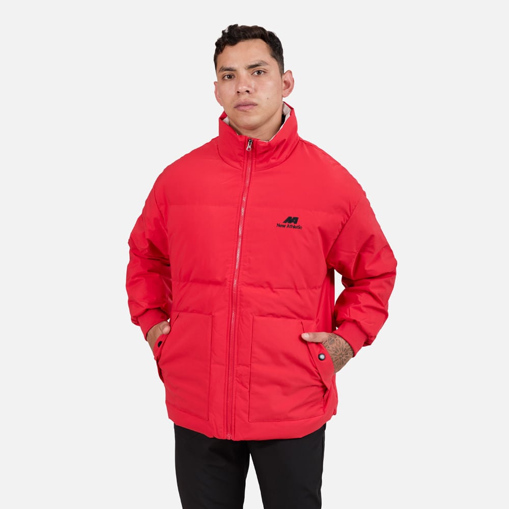 CASACA NEW ATHLETIC CRIMZON ROJO CON NEGRO HOMBRE - 1