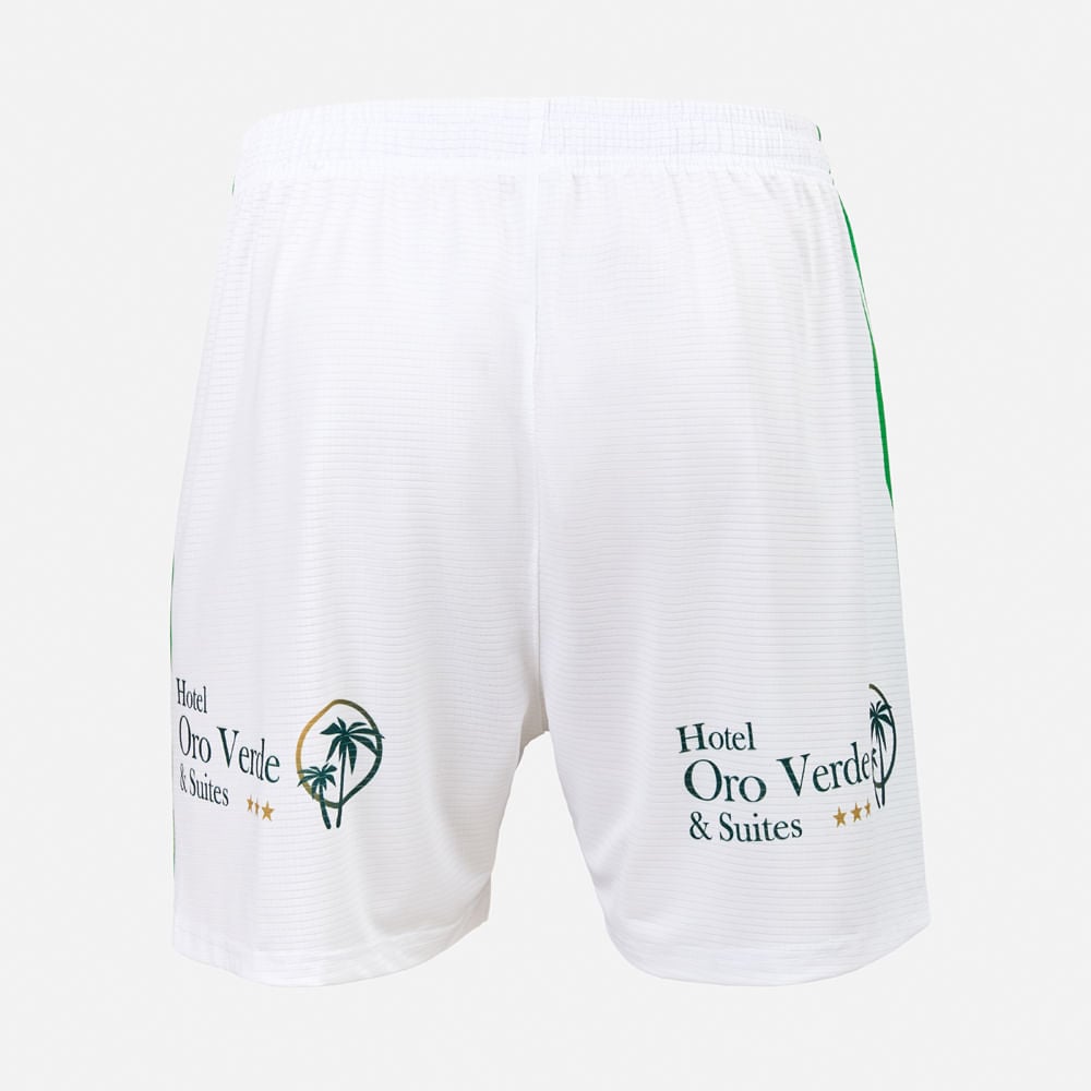 SHORT COMERCIANTES FC OFICIAL 2025 BLANCO CON VERDE HOMBRE - 2