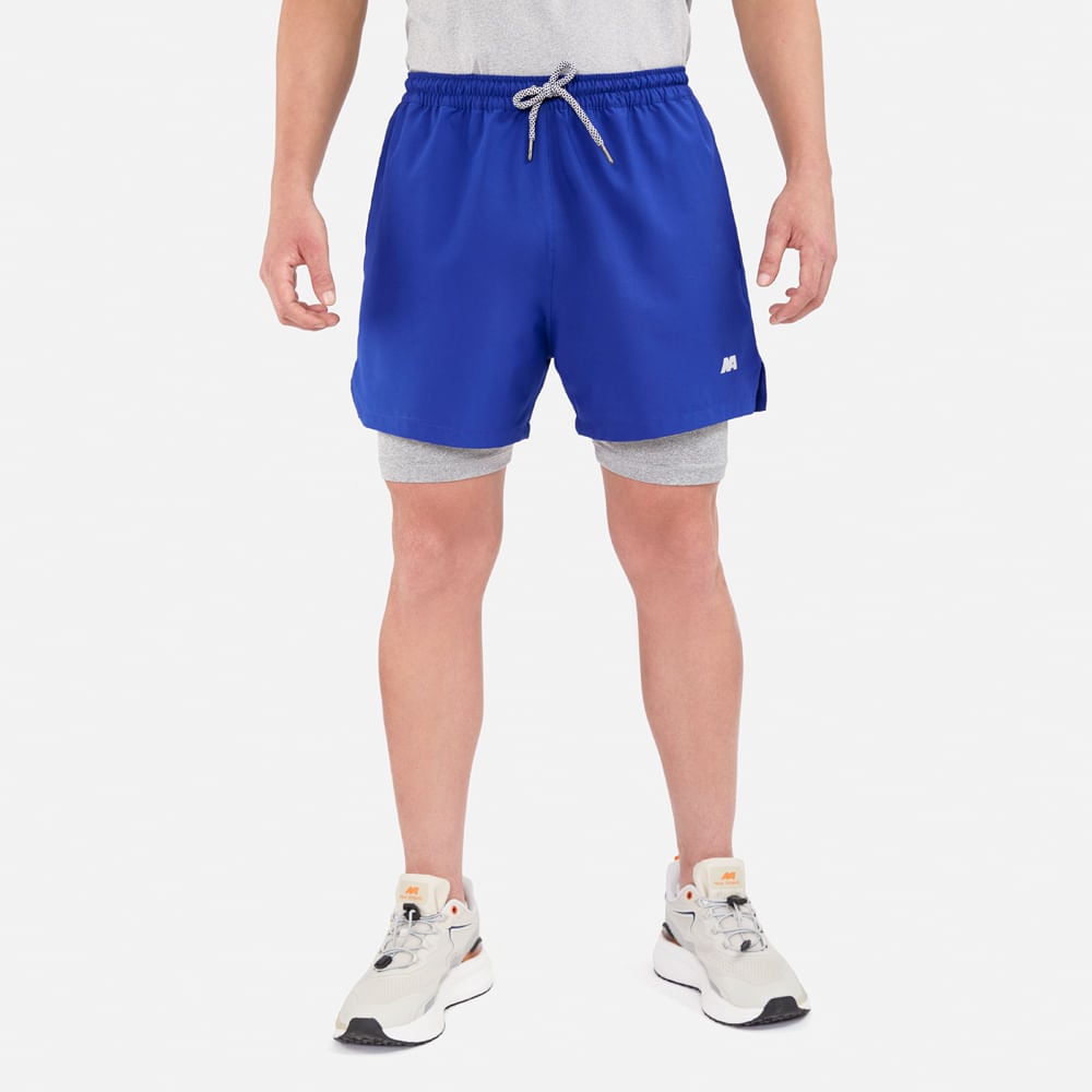SHORT BIKER NEW ATHLETIC VENATO AZUL CON GRIS HOMBRE - 1