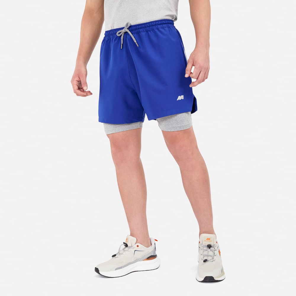 SHORT BIKER NEW ATHLETIC VENATO AZUL CON GRIS HOMBRE - 2