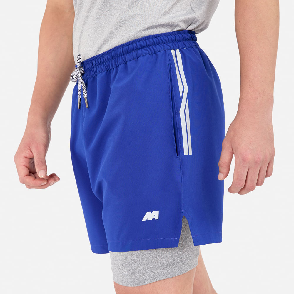 SHORT BIKER NEW ATHLETIC VENATO AZUL CON GRIS HOMBRE - 4