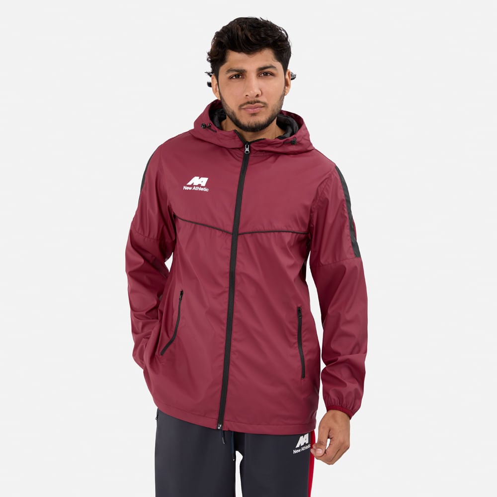 CASACA NEW ATHLETIC DRAVOX VINO CON NEGRO HOMBRE - 1