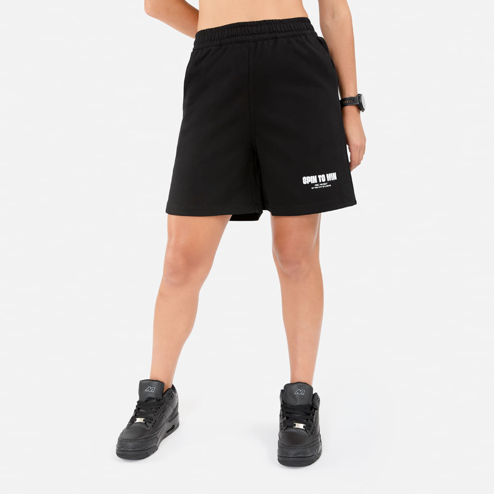 SHORT NEW ATHLETIC TRAVIS NEGRO MUJER - 1
