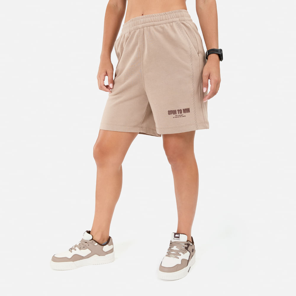 SHORT NEW ATHLETIC TRAVIS BEIGE MUJER - 2