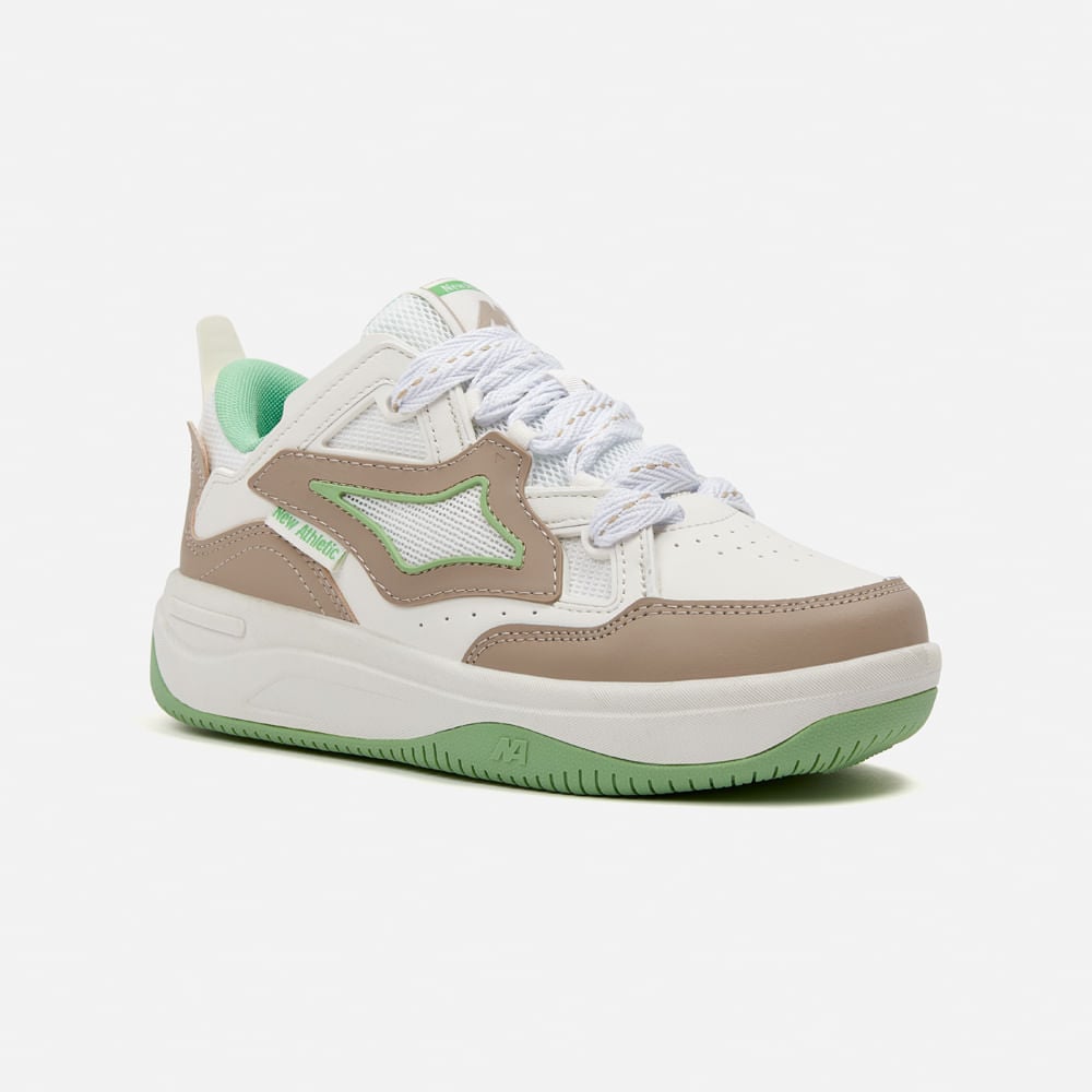 ZAPATILLAS NEW ATHLETIC SKATEBOARDING KUEL94 CREMA CON MARRÓN CLARO MUJER - 1