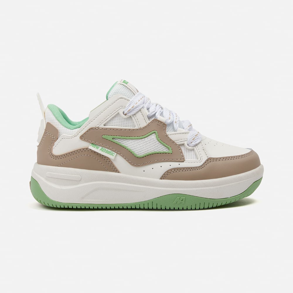 ZAPATILLAS NEW ATHLETIC SKATEBOARDING KUEL94 CREMA CON MARRÓN CLARO MUJER - 2