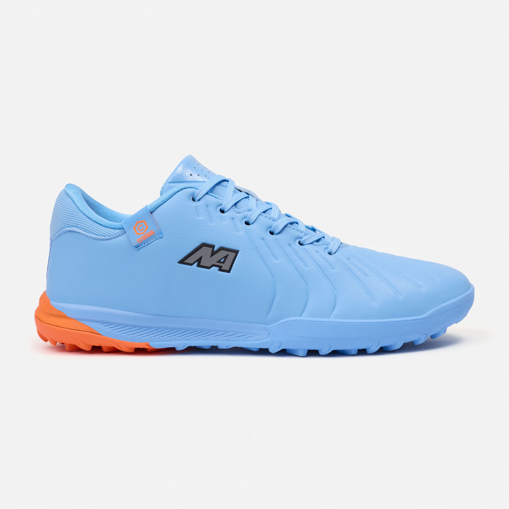 ZAPATILLAS NEW ATHLETIC FOOTBALL CRONOS112 CELESTE CON NARANJA JUVENIL - 2