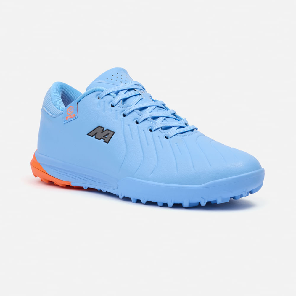 ZAPATILLAS NEW ATHLETIC FOOTBALL CRONOS112 CELESTE CON NARANJA HOMBRE - 1