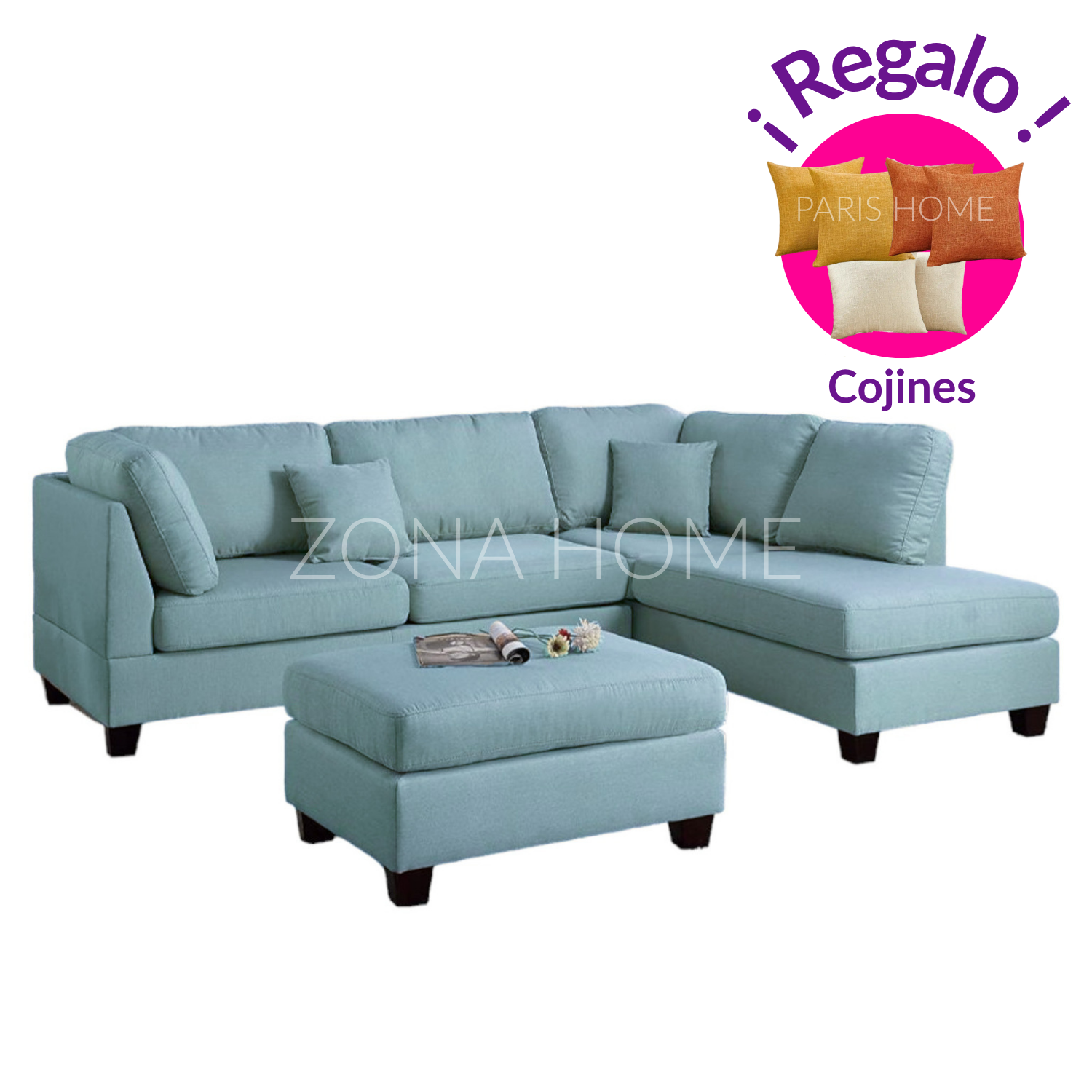 SOFÁ SECCIONAL DERECHO RIO 3 CUERPOS CON CHAISE LONGUE - 1