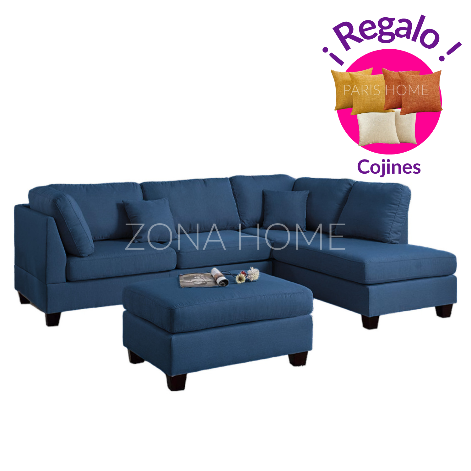 SOFÁ SECCIONAL DERECHO RIO 3 CUERPOS CON CHAISE LONGUE - 1