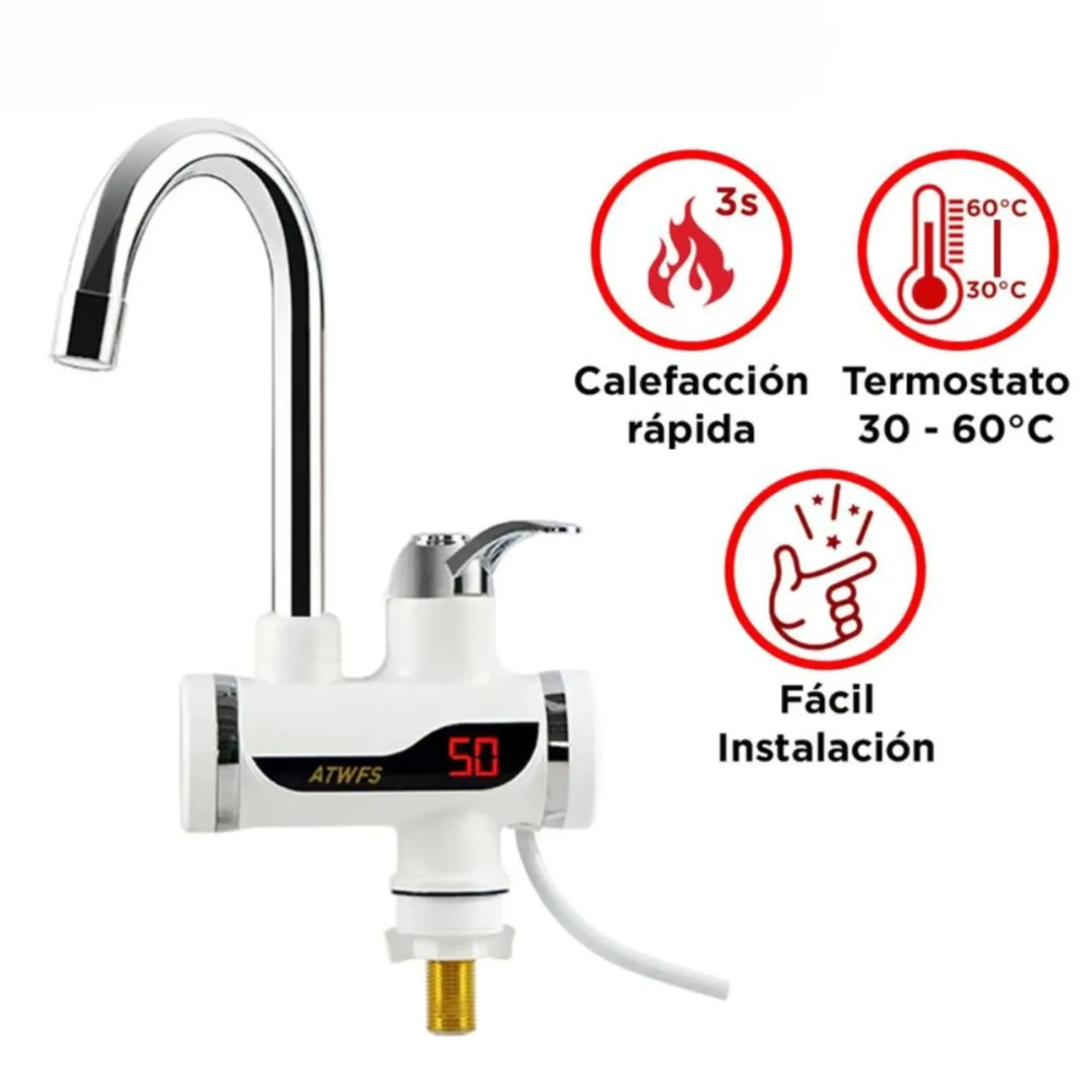 CAÑO ELÉCTRICO CALENTADOR DE AGUA DIGITAL - 1
