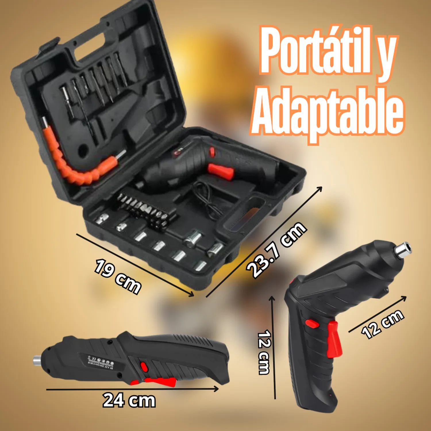 MINI TALADRO PORTÁTIL CON MALETA Y 47 ACCESORIOS - 4