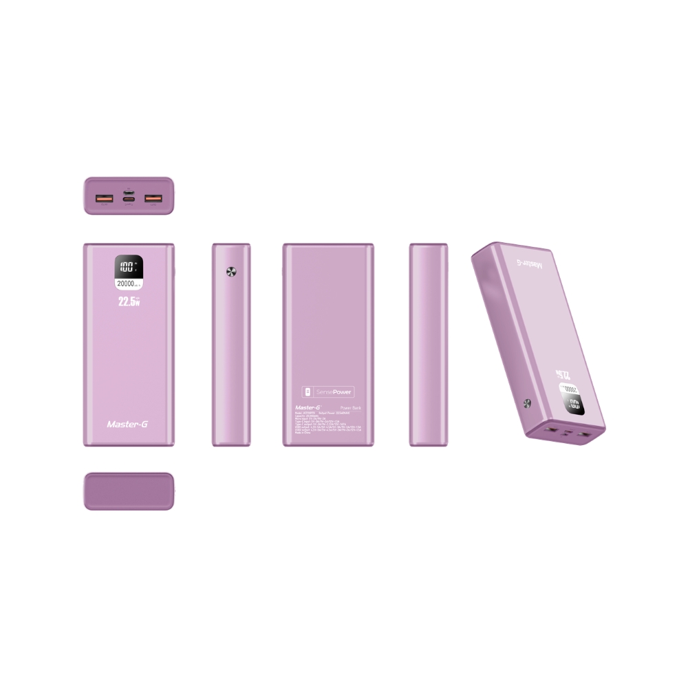 POWER BANK 20000MAH CARGA RÁPIDA 22.5W ROSADO UCP20PPD - 5