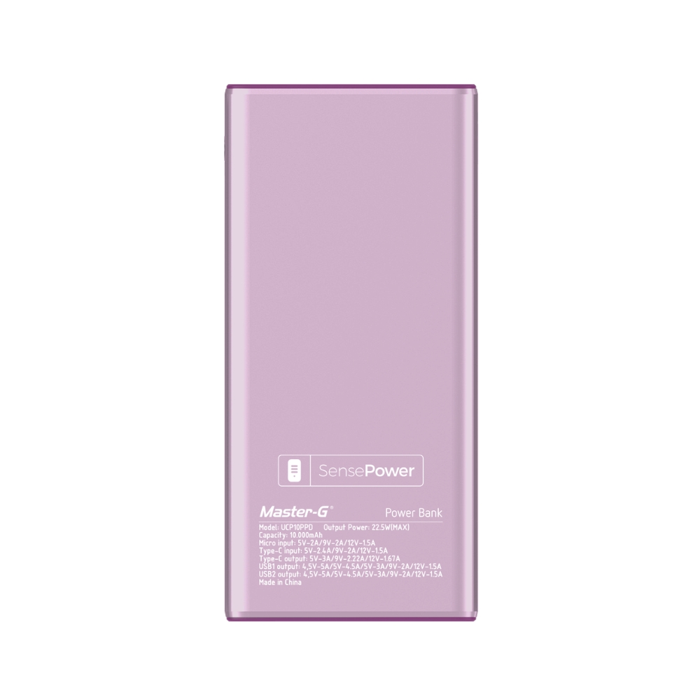 POWER BANK 10000MAH CARGA RÁPIDA 22.5W ROSADO UCP10PPD - 5