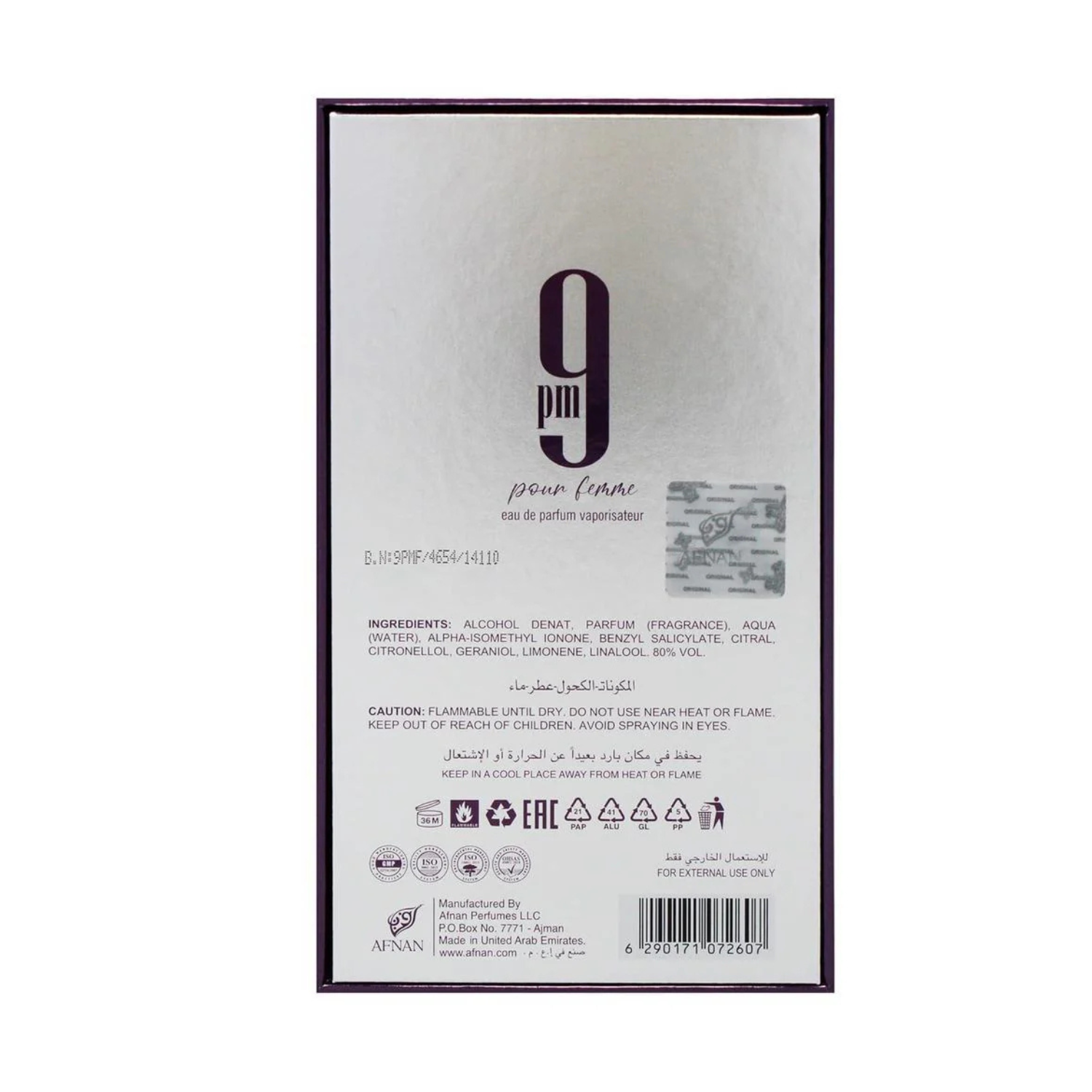 AFNAN 9 PM POUR FEMME EAU DE PARFUM 100 ML - 6