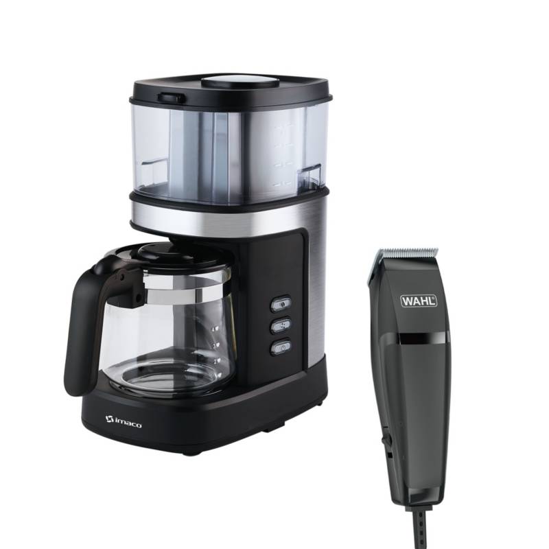 COMBO CAFETERA GRINDER 4 TAZAS + CORTADORA DE CABELLO EASY CUT WAHL - 1