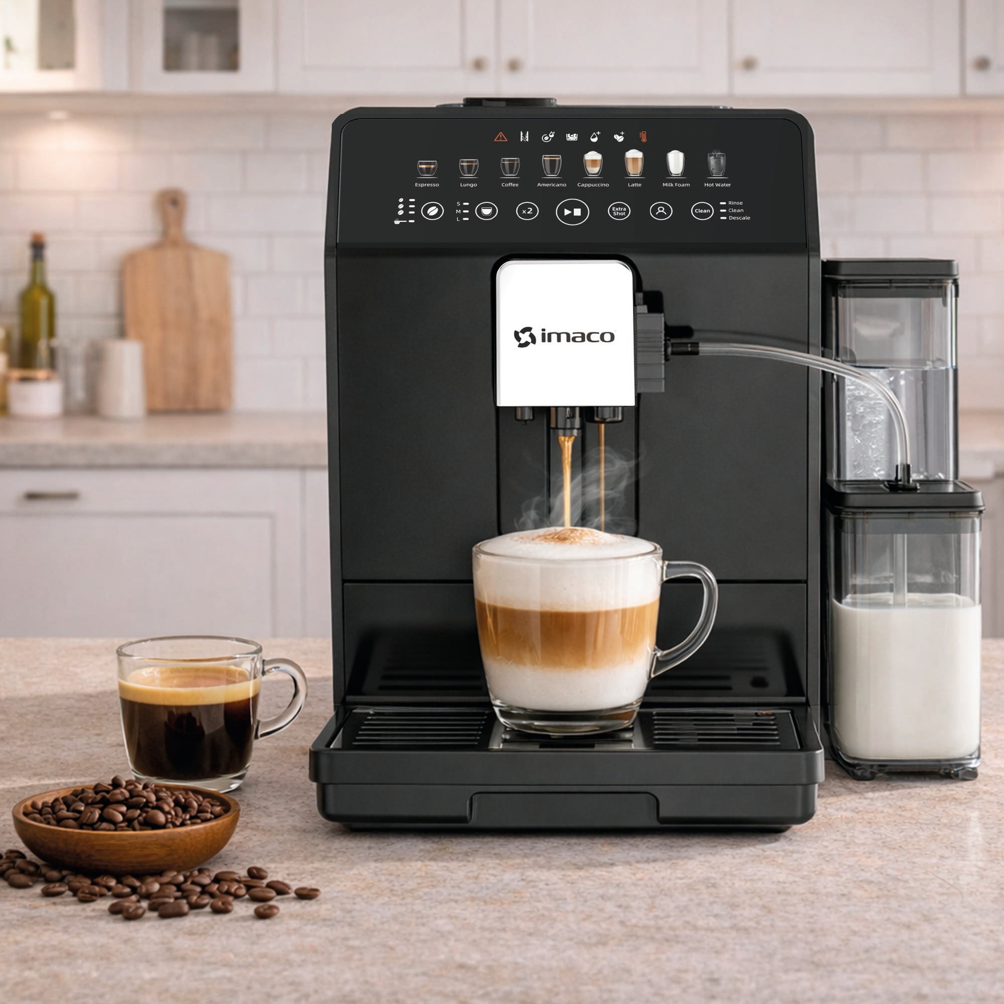 CAFETERA AUTOMÁTICA 8 EN 1 ESPRESSO Y CAPUCCINO 19 BARES IECM1582A IMACO - 2